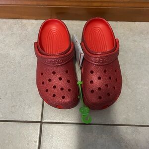 Crocs Women’s Red Glitter Clogs